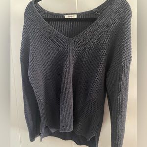 Madewell, navy, extra-large, knit sweater oversized, v neck